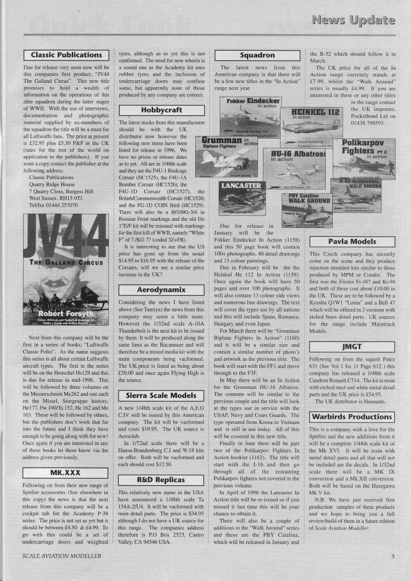 Scale Aviation Modeller International 1996-01